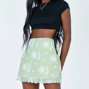 Princess Polly Moon Walker Green Mini Skirt